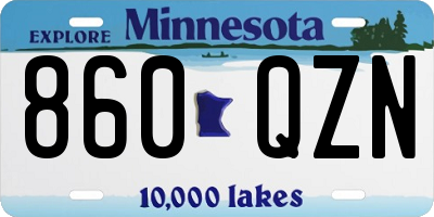 MN license plate 860QZN