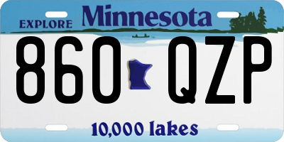 MN license plate 860QZP