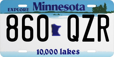 MN license plate 860QZR