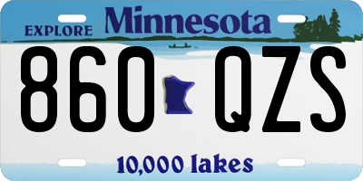 MN license plate 860QZS
