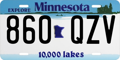 MN license plate 860QZV