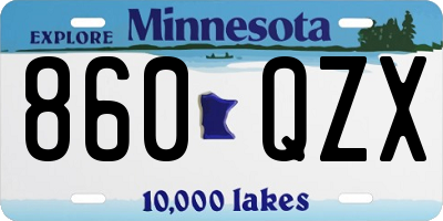 MN license plate 860QZX