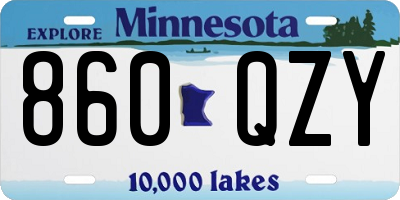 MN license plate 860QZY