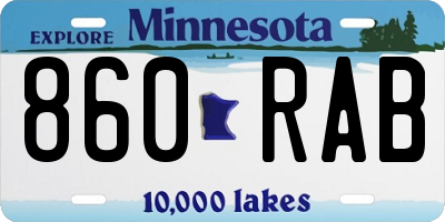 MN license plate 860RAB