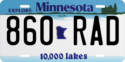 MN license plate 860RAD