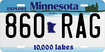 MN license plate 860RAG