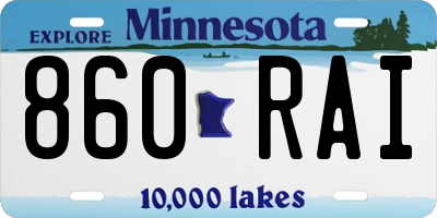MN license plate 860RAI