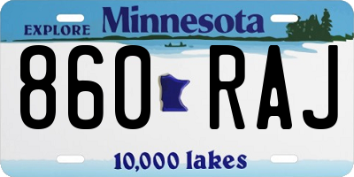 MN license plate 860RAJ