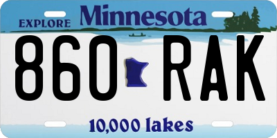 MN license plate 860RAK