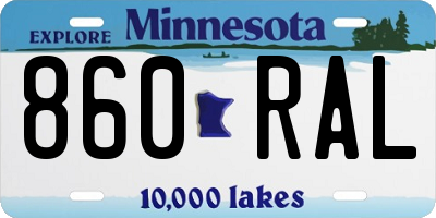 MN license plate 860RAL