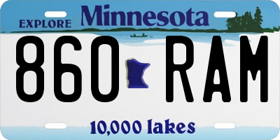 MN license plate 860RAM