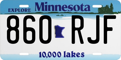 MN license plate 860RJF