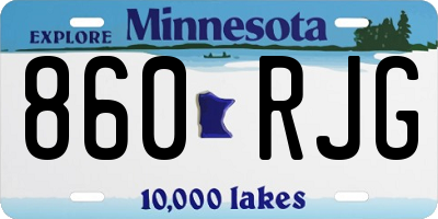 MN license plate 860RJG