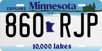 MN license plate 860RJP