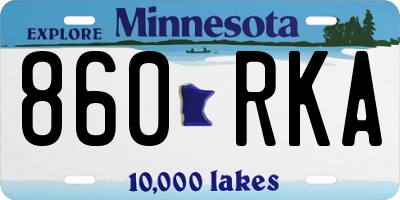 MN license plate 860RKA