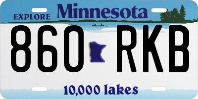 MN license plate 860RKB