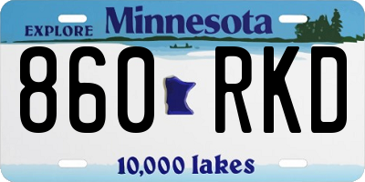 MN license plate 860RKD