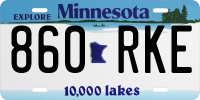 MN license plate 860RKE