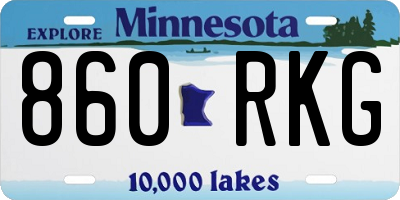 MN license plate 860RKG