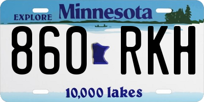 MN license plate 860RKH