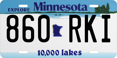 MN license plate 860RKI