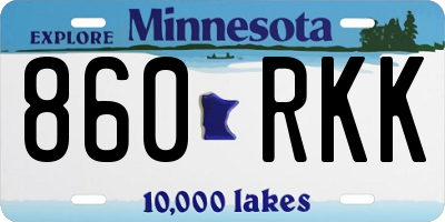 MN license plate 860RKK