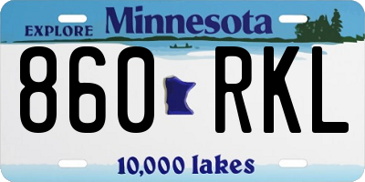MN license plate 860RKL