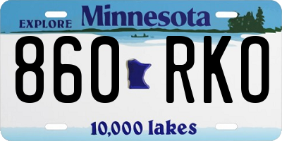MN license plate 860RKO