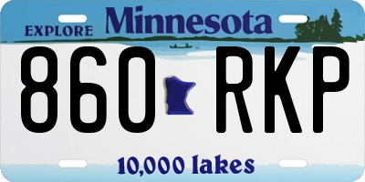 MN license plate 860RKP