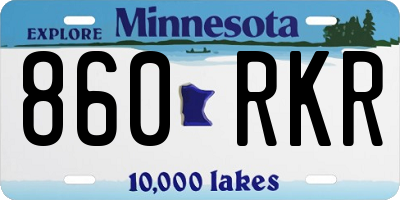 MN license plate 860RKR