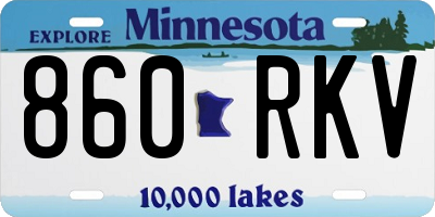 MN license plate 860RKV
