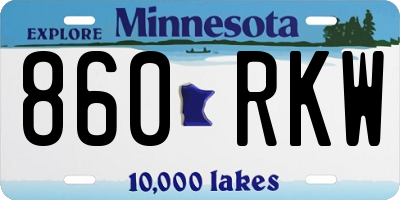 MN license plate 860RKW