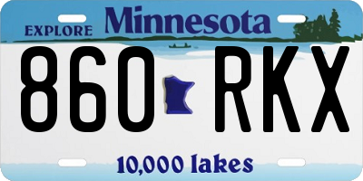 MN license plate 860RKX