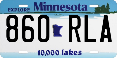 MN license plate 860RLA