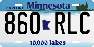 MN license plate 860RLC