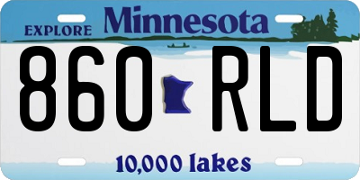 MN license plate 860RLD
