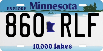 MN license plate 860RLF
