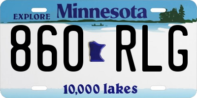 MN license plate 860RLG