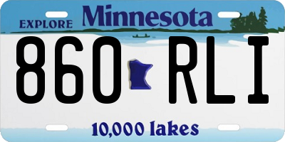 MN license plate 860RLI