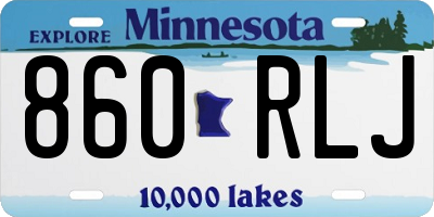 MN license plate 860RLJ