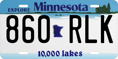 MN license plate 860RLK
