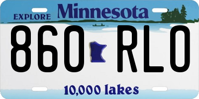 MN license plate 860RLO