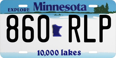 MN license plate 860RLP