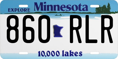 MN license plate 860RLR