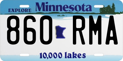 MN license plate 860RMA