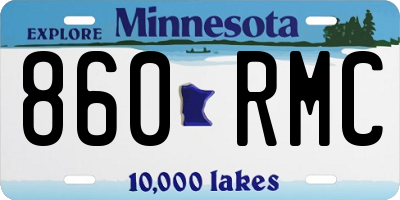 MN license plate 860RMC