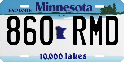 MN license plate 860RMD
