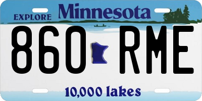 MN license plate 860RME