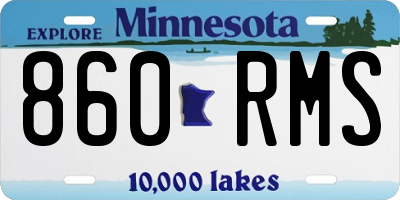 MN license plate 860RMS
