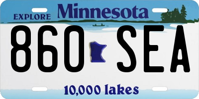 MN license plate 860SEA